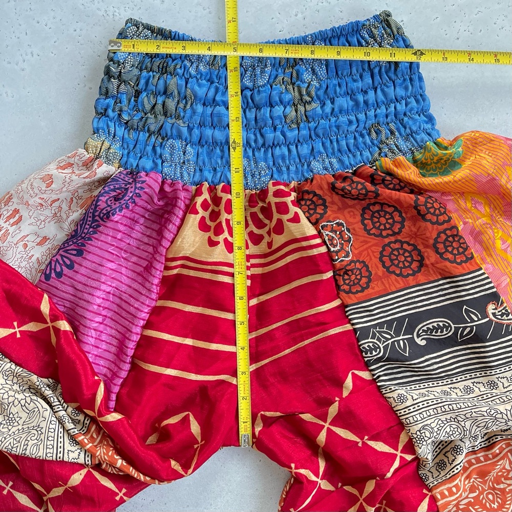 Jessica Taylor Hippie Wide Leg Patchwork Sari Harem Pants - Picture 5 of 6